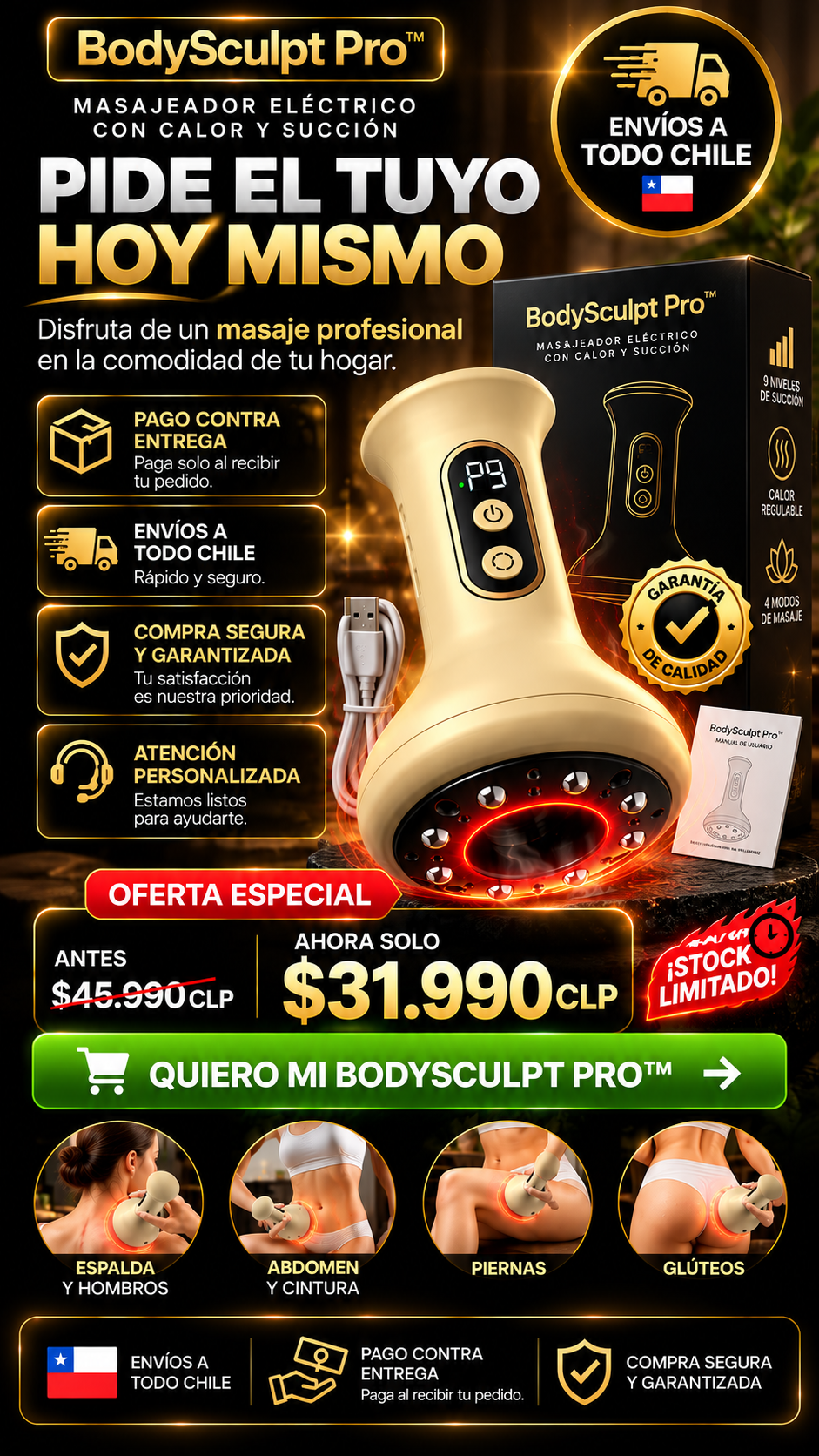 BodySculpt Pro™ - Masajeador Eléctrico con Calor y Succión